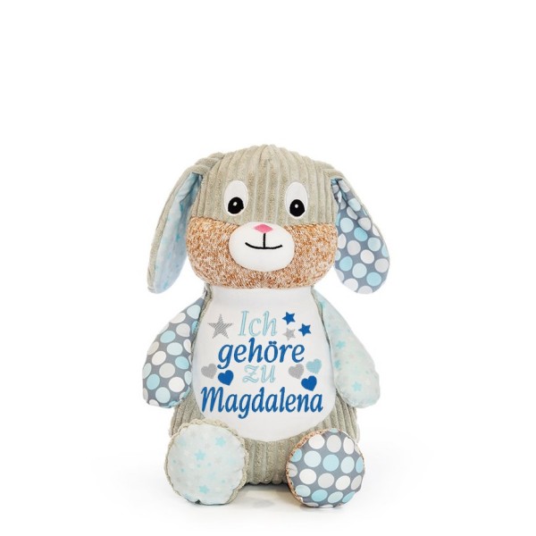 Stofftier Hase bestickt mit Namen